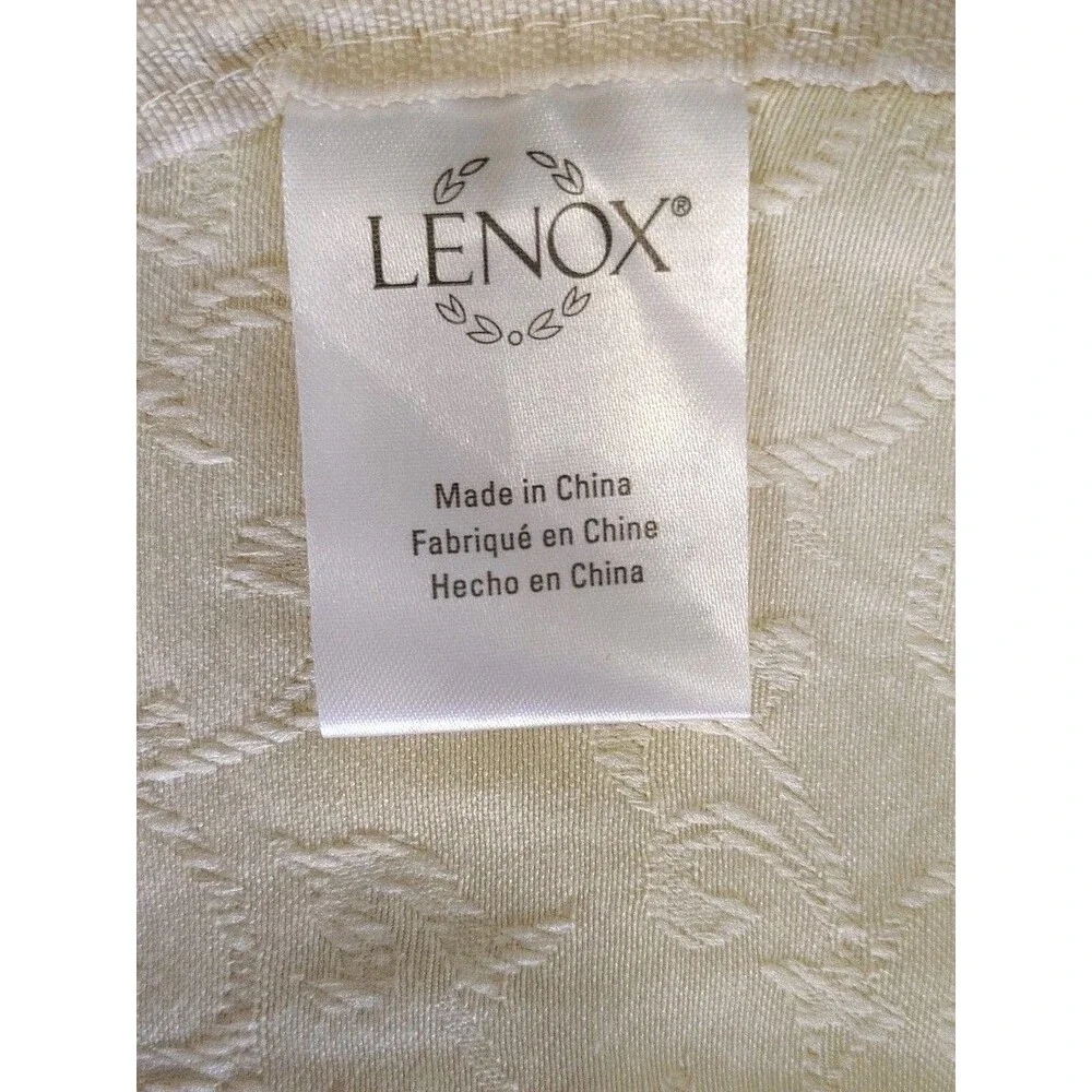 Lenox Table Cloth Butter Yellow Elegant Floral Swirls Rope Trim Home 60 x 80